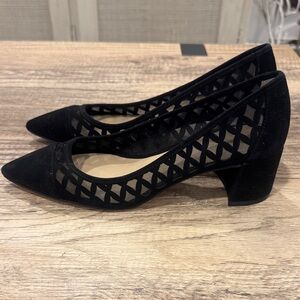 Ann Taylor Black Mesh Heels